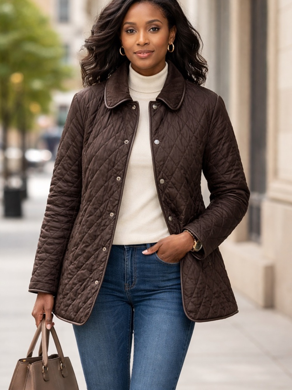 Coach Quilted Brown Puffer Jacket